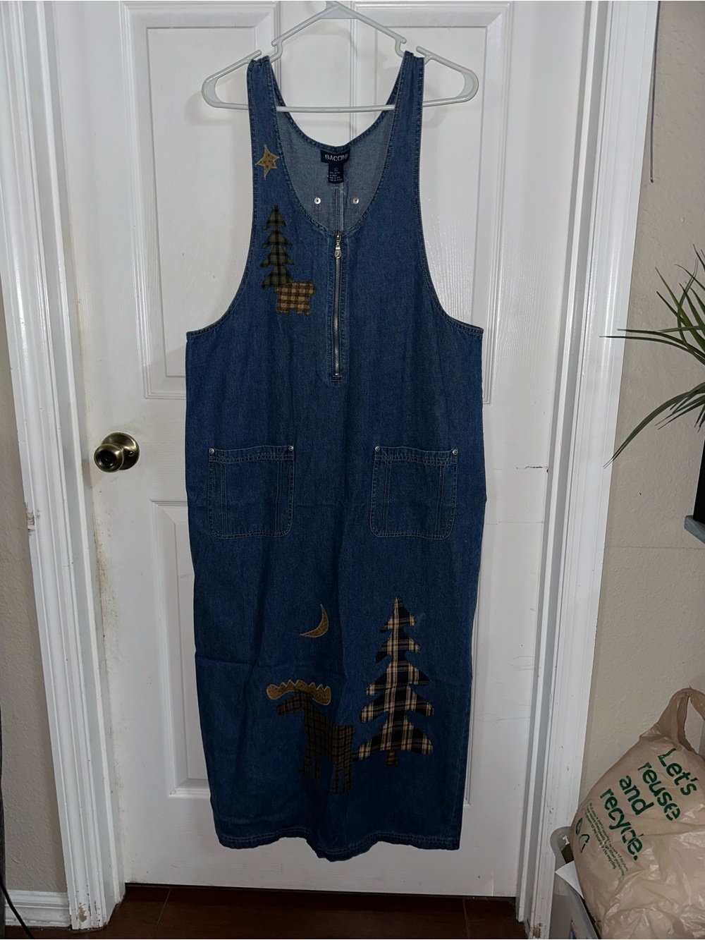 Baccini Light Blue Denim Top with Navy Label